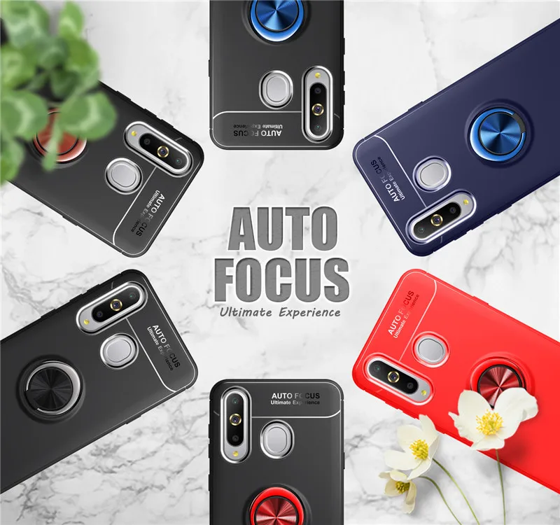 For Samsung Galaxy A9 2018 Case Finger Ring Holder Soft Silicone Matte Cover A8S A7 A6 Plus J4 J6 Prime |