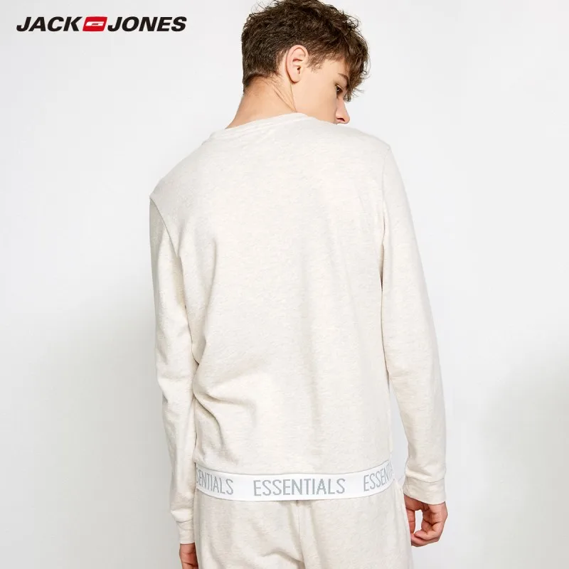 Jack Jones, Мужская зимняя Трикотажная хлопковая футболка, Спортивная Домашняя одежда, мягкая теплая,, бренд, мужская одежда 2183HE502