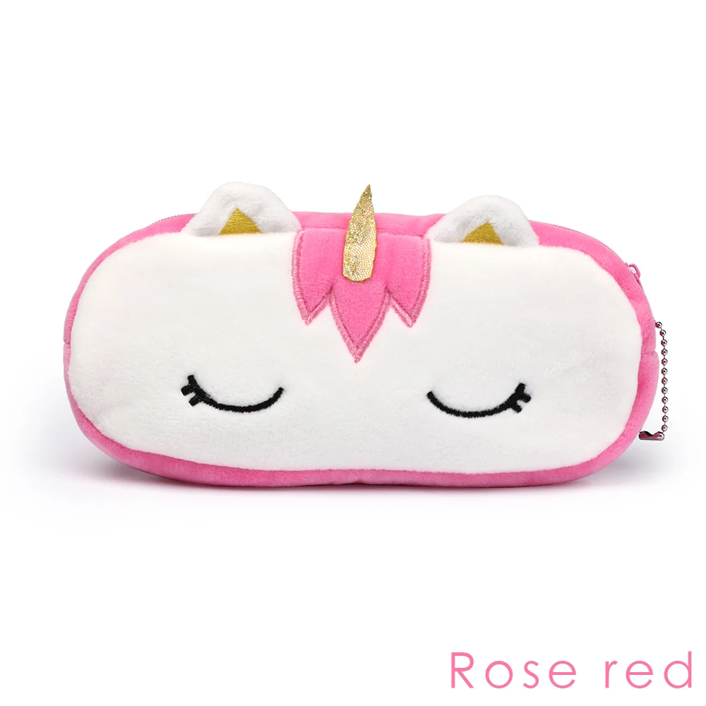 Style2-Rose Red Портативная сумка для макияжа с рисунком кота, чехол для хранения монет, сумка для хранения косметики для путешествий, милая фланелевая косметичка, чехол s для женщин и девочек - Цвет: Style2-Rose Red