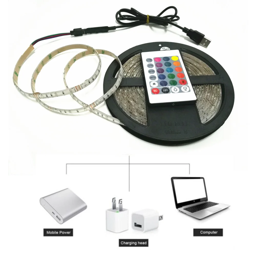 Светодиодная ленсветильник с питанием от USB 5 в постоянного тока 3528