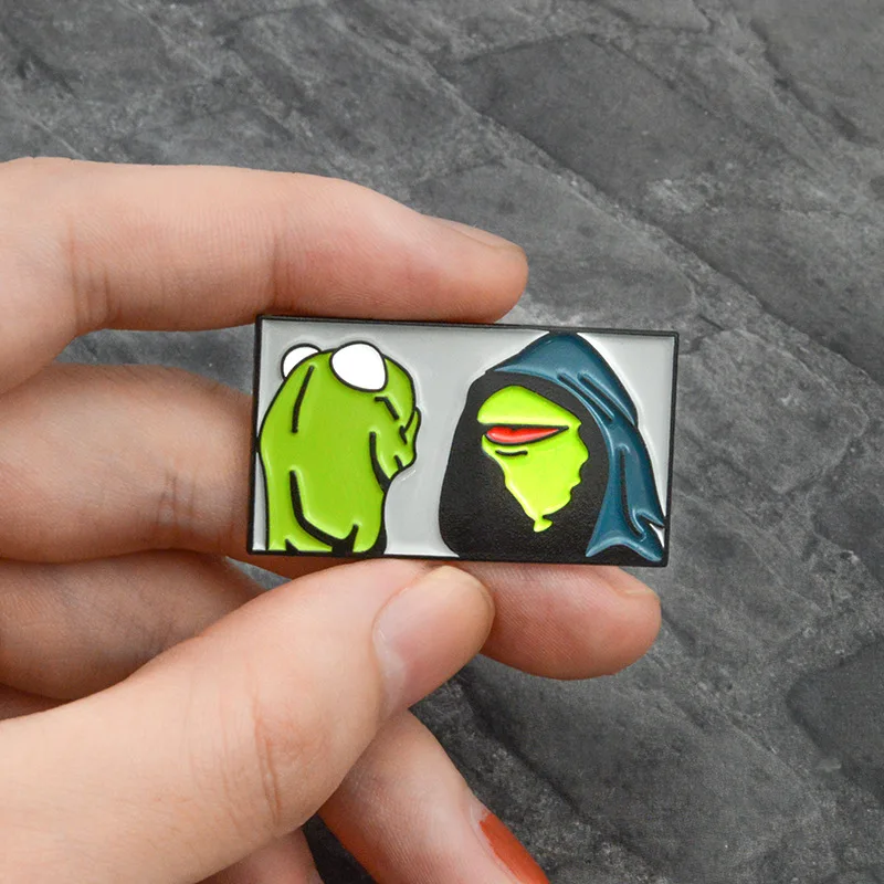 2019 мультяшная эмалированная заколка Kermit лягушка яркий значок для одежды лацкан