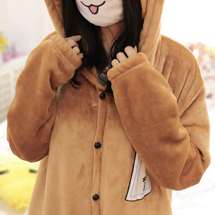 Anime LoveLive! Sunshine!! Aqours Flannel Pajamas Kawaii Sea Lion Sleepwear Women Onesie Pyjamas Female Nightwear Home Clothing | Женская