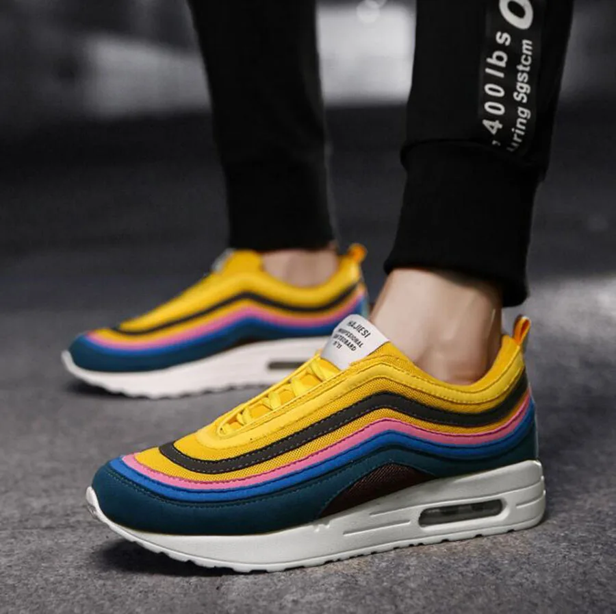 Super Hot New Tide Men's Shoes Autumn and Winter Rainbow Air Cushion Versatile Casual Fashion Sports Running | Обувь