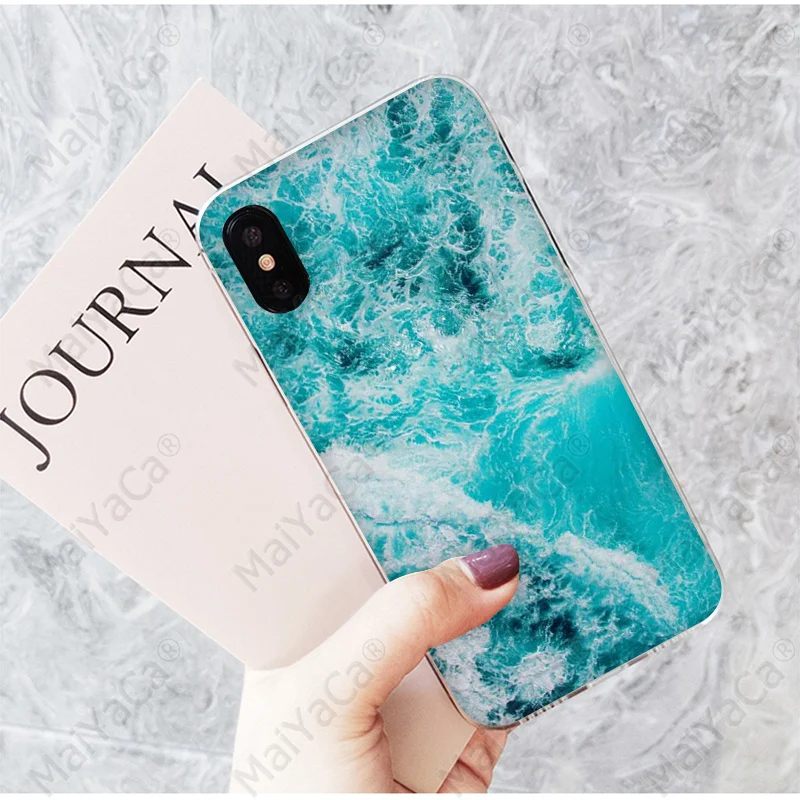 A14 Чехол MaiYaCa Blue sea DIY с красивыми рисунками для телефонов iPhone 7 7plus X XS MAX 6 6S 8 8Plus 5 5S XR - Цвет: A14