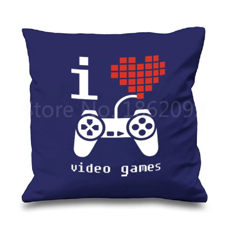 Новинка Забавный Чехол на подушку для геймеров I Love, Игровая приставка, Чехол на подушку для геймеров, подарки на день рождения и Рождество