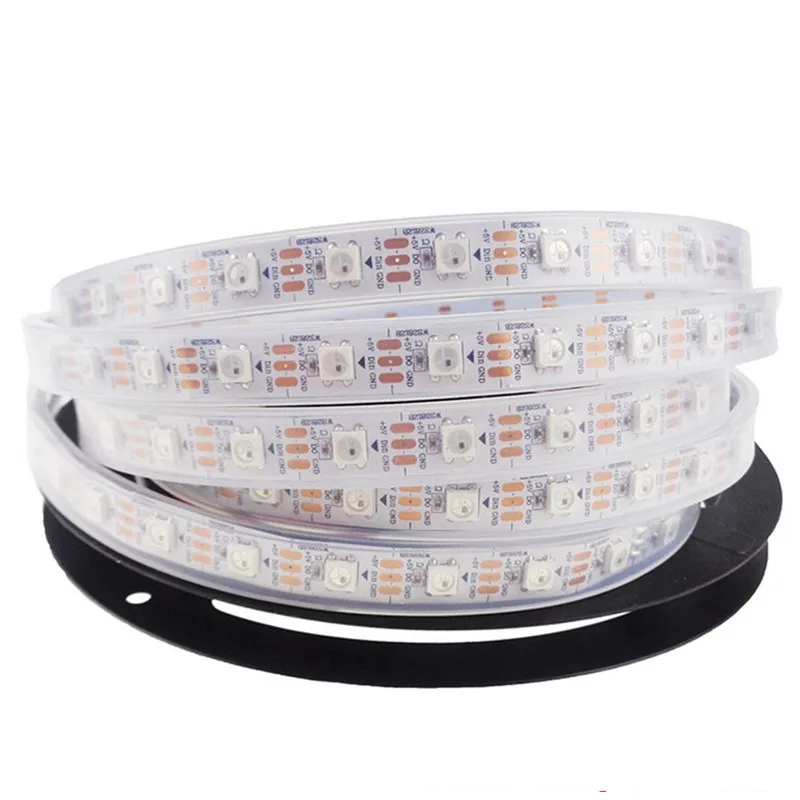 Индивидуально Адресуемая умная Светодиодная лента RGB DC5V WS2812B WS2812 2812b светодиодный