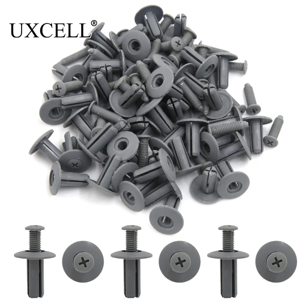 UXCELL 50 шт серый 8 мм автомобильное Отверстие Пластиковые заклепки застежка бампер