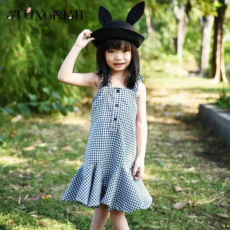Summer girls dress elegant frocks plaid design unique style clothing children summerclothes casual holiday for 12M-4T | Детская одежда