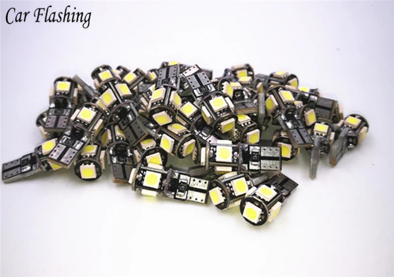 Автомобильная фара flahsing 50 шт. супер яркая W5W 194 168 5 SMD DC 12 В клиновидная лампа