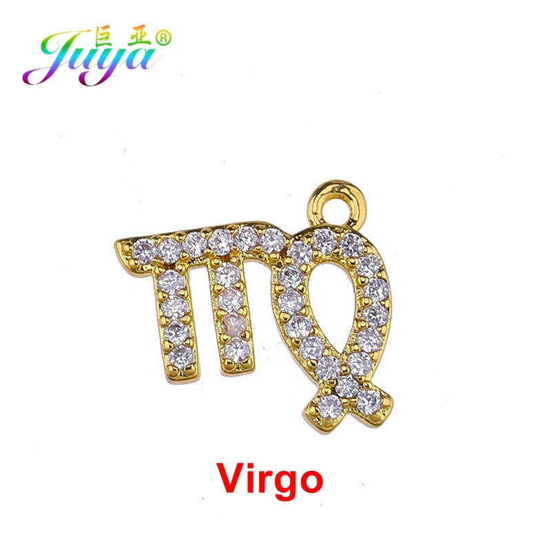 Gold Juya DIY золото/серебро 12 Знак зодиака, Созвездие Подвеска Аксессуары Подвески для женщин браслет ожерелье серьги изготовление ювелирных изделий - Окраска металла: Gold