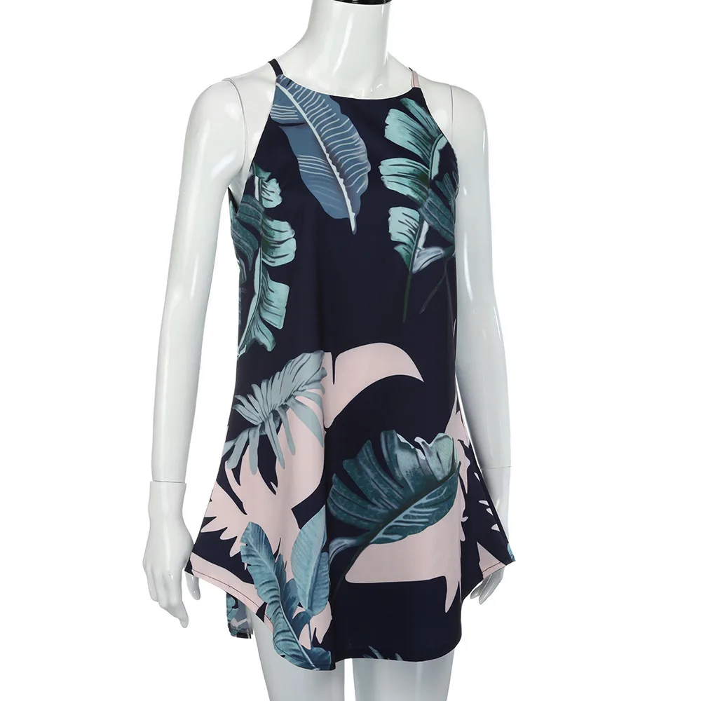 Бесплатная Страусиная Женская мода летнее повседневное пляжное платье с лямкой