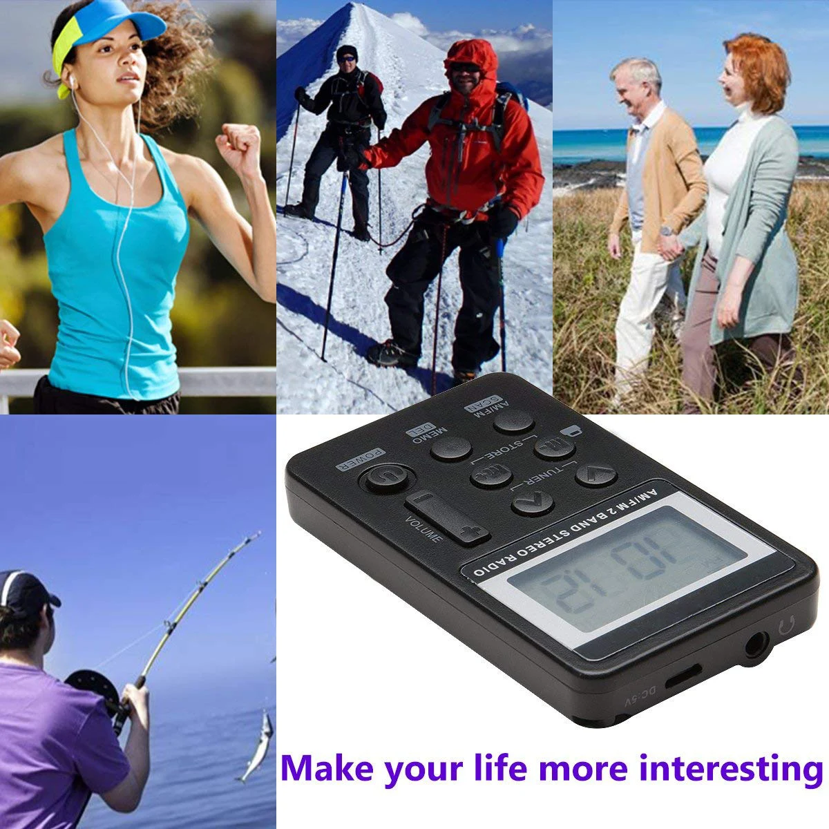 SCLS Новое AM FM портативное карманное радио мини Цифровая настройка стерео с