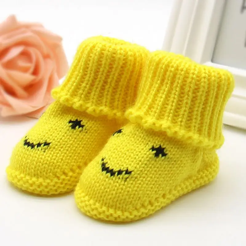 Теплые зимние пинетки для новорожденных и маленьких девочек Милая зимняя обувь