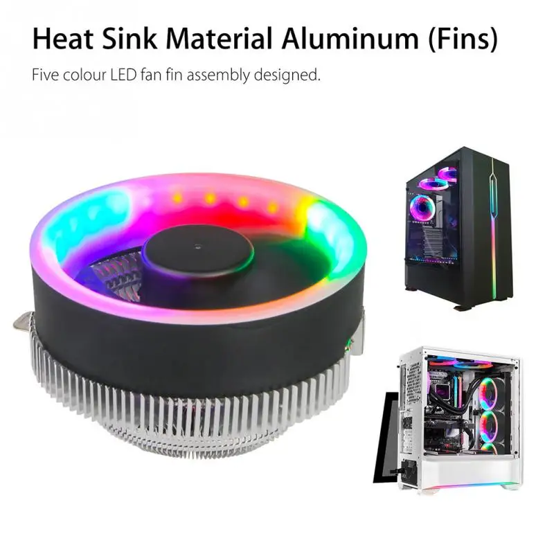 Кулер для процессора Coolmoon с RGB подсветкой 3 контакта|Кулеры и системы охлаждения