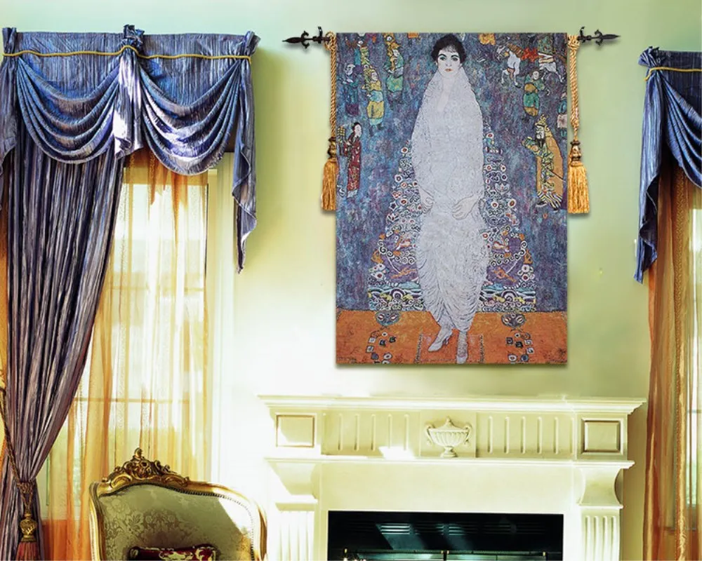 

140*96cm wall hanging Home textile decoration Klimt - Adele Baroness Soft cotton Woven Jacquard European Belgian tapestry
