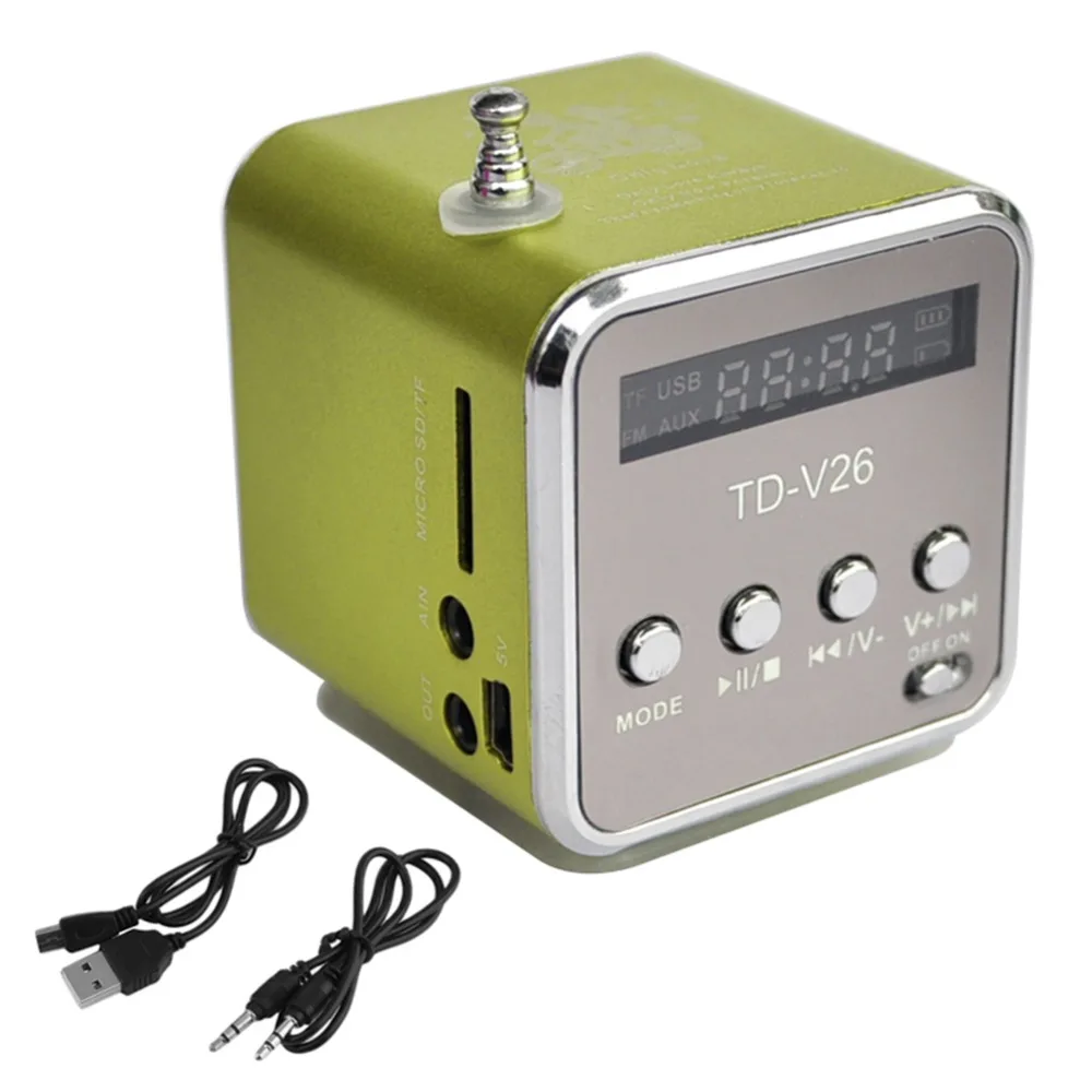 Портативный радиодинамик с ЖК дисплеем поддержка Micro SD/TF MP3 цифровой fm