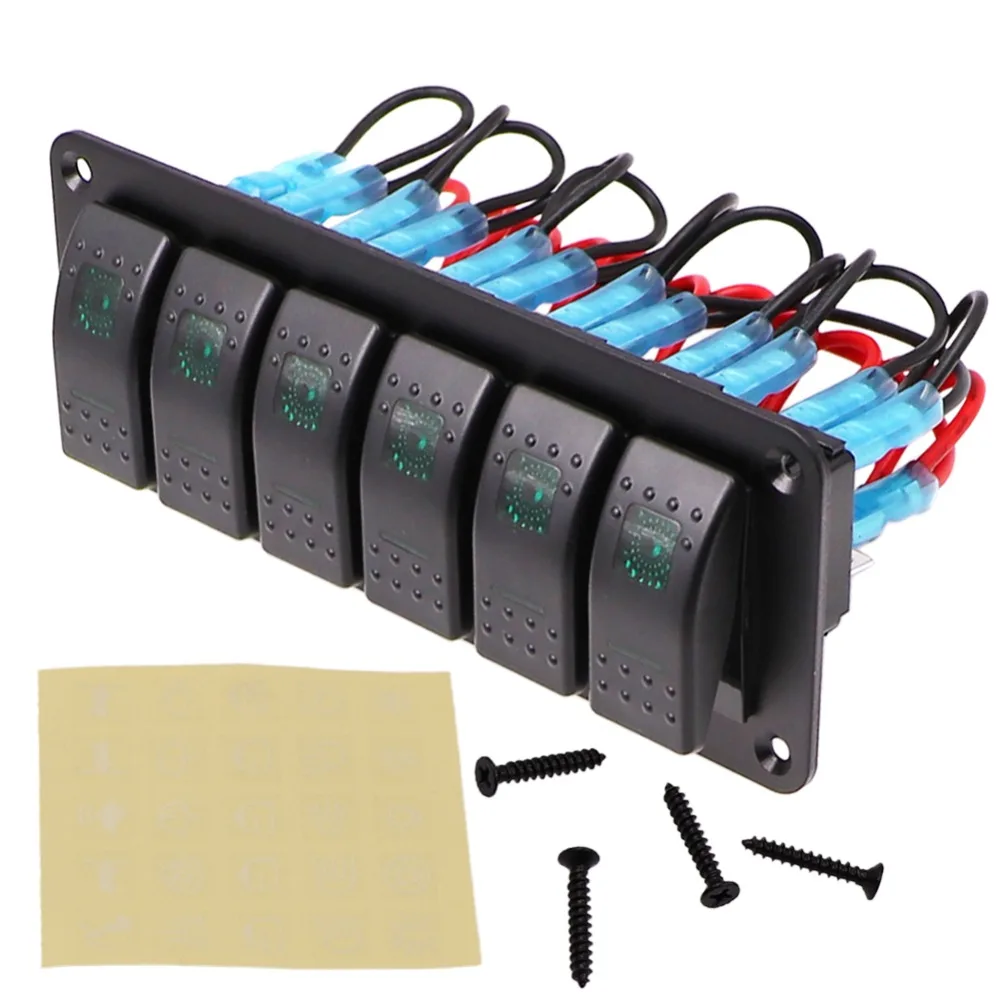 Водонепроницаемый 6 банд рокер панель управления автоматические выключатели для