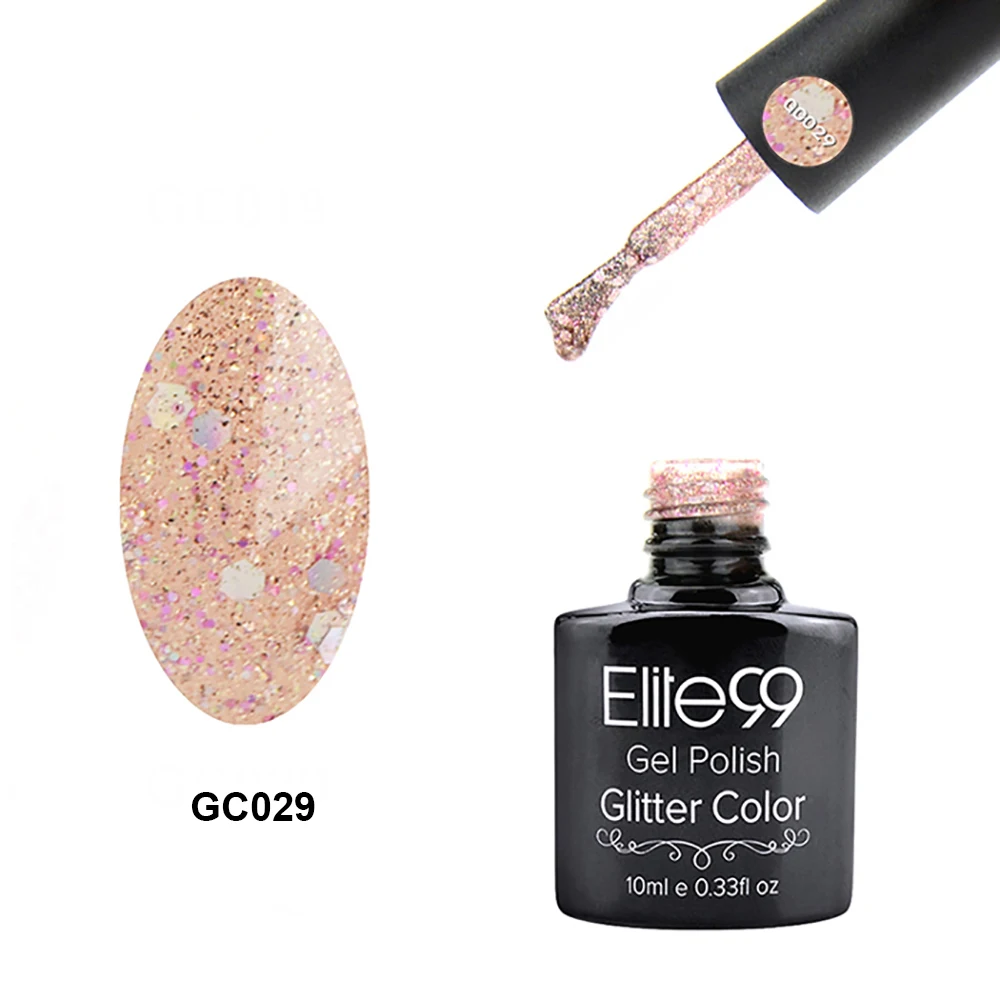 Clear Pink Elite99 10 мл длительное Замачивание от алмазного блеска УФ светодиодный смывка для лака Гель-лак для ногтей Полупостоянный Гель-лак - Цвет: Clear Pink