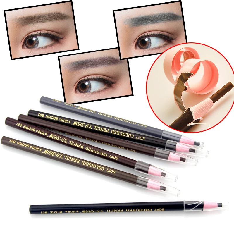 1Pc 6 Colors Women Lady Waterproof Longlasting Eyeliner Eyebrow Eye Brow Pencil Makeup Cosmetic Pen Make-Up Tools C1391P40 | Красота и