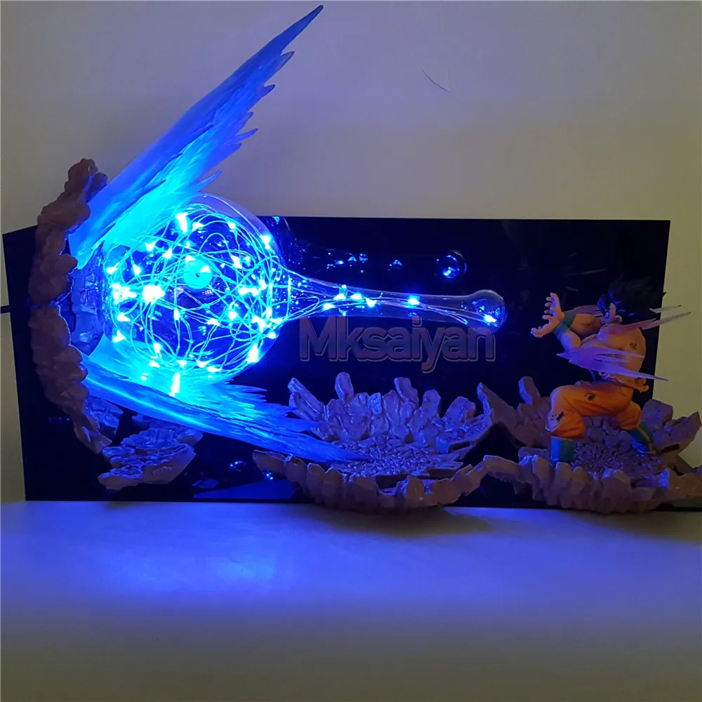 Dragon Ball Z фигурку сын Goku kamehameha DIY свет взрыв сцены игрушечные лошадки фигурка супер Гоку модель