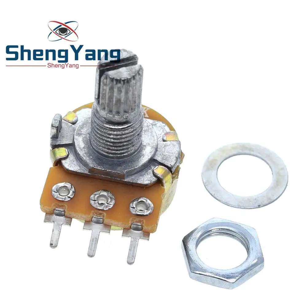 10 шт. ShengYang стерео/pa/потенциометр уплотнения WH148 B1k B2k B5k B10k B20k B50k B100k B250k B500k B1M 15 мм 3