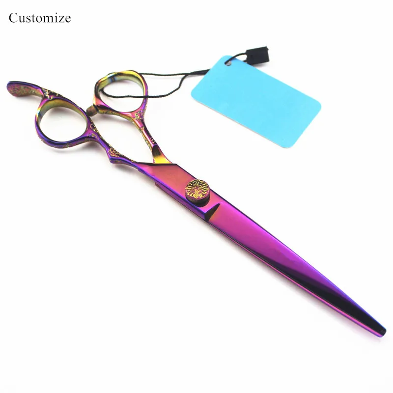 

Японский логотип 440c 7 ''фиолетовые сливовые ножницы для стрижки волос Парикмахерские ножницы