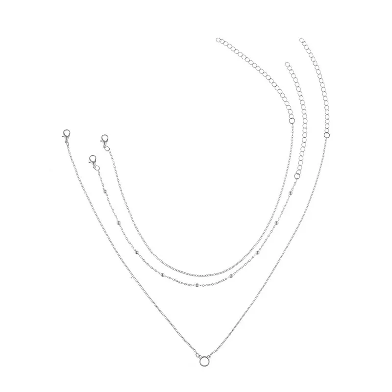 DANZE 3 Pcs/lot Summer Simple Chain Colar Chocker Necklaces Vintage Circle Choker Necklace Jewelry For Women 2018 Dropshipping | Украшения