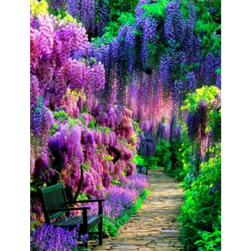 Полная Алмазная картина Wisteria цветок сад вышивка крестиком домашний декор