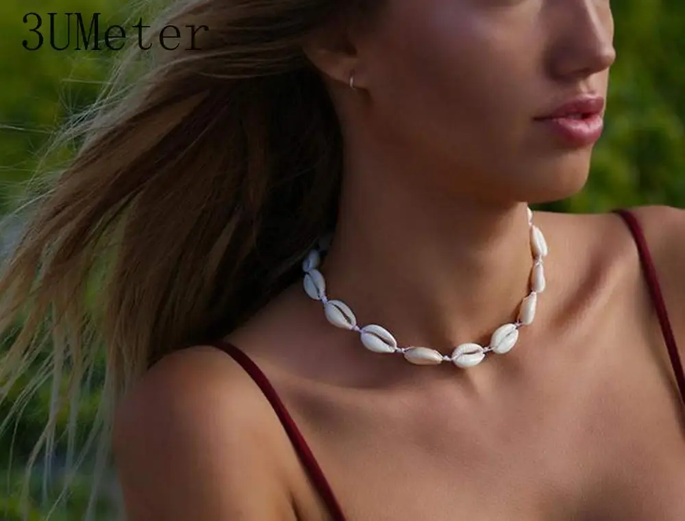 3UMeter 2019 новая раковина Каури колье ожерелье для женщин Seashell Strand браслеты Летние