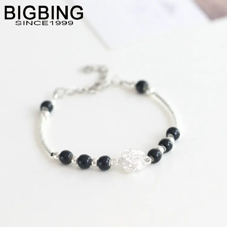 Ювелирные изделия ручной работы керамические бусы серебряный цветок браслет