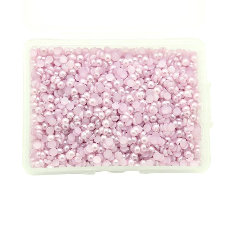 Light purple 600 шт./лот, 3 мм, разноцветные полукруглые жемчужные бусины из АБС-пластика с плоской задней поверхностью, сделай сам, для одежды, сумки для ногтей, скрапбукинга, материалы для рукоделия LX475 - Цвет: Light purple