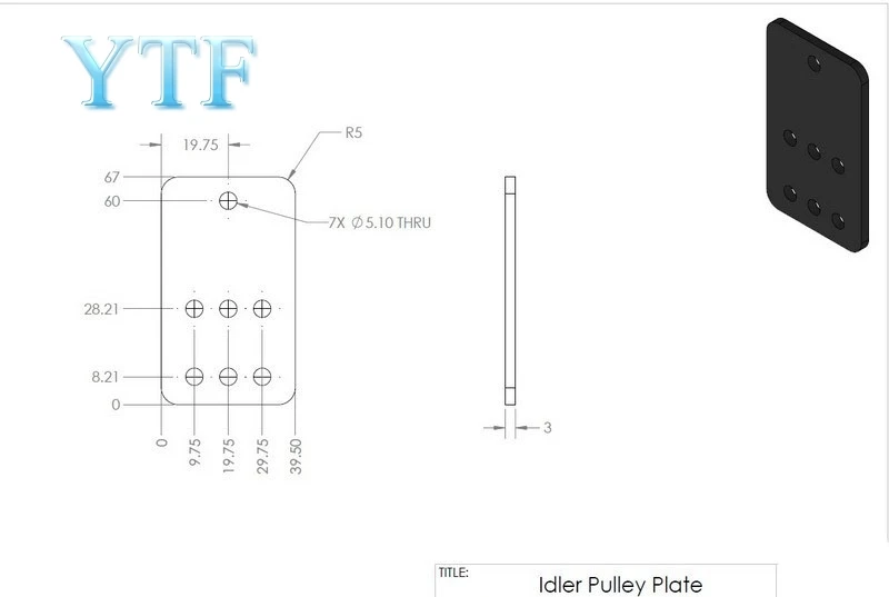 Детали для 3D-принтера НАПРАВЛЯЮЩАЯ монтажная пластина Алюминиевая Направляющая