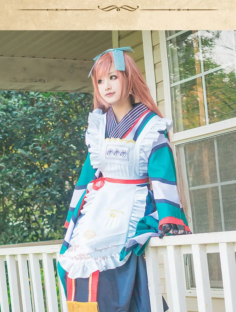 Женские костюмы для косплея Rozen Maiden Suiseiseki кимоно фартук горничной платье на
