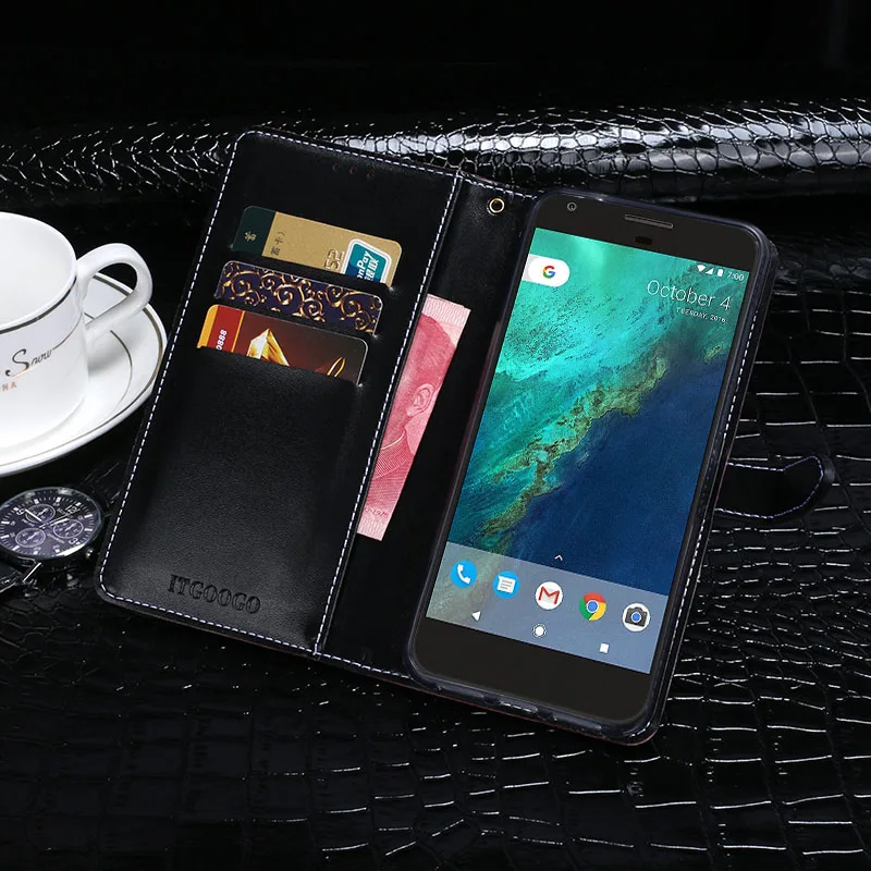 Itgoogo для HTC Google Pixel XL чехол Роскошный кожаный флип защитный телефона задняя
