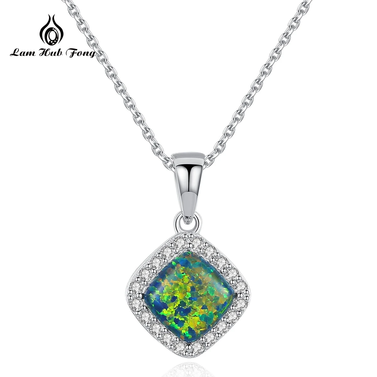 Лидер продаж 100% Стерлинговое Серебро 925 пробы ожерелье Lucky Blue White Green Fire Opal