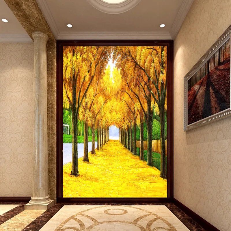 Photo wallpaper hallway mural wallpaper gold wallpapers mural