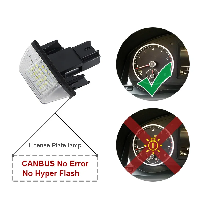 Светодиодный светильник номерного знака CANBUS для Citroen C3, C3 II, C3 Picasso, C4 Picasso, C5 II, C6, Berlingo(B9/M49/M59