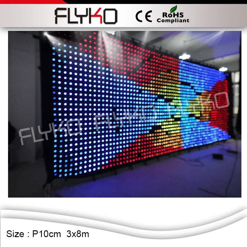 HI-COOL led видео падение занавес полноцветный светодиодный экран гибкий сценическое
