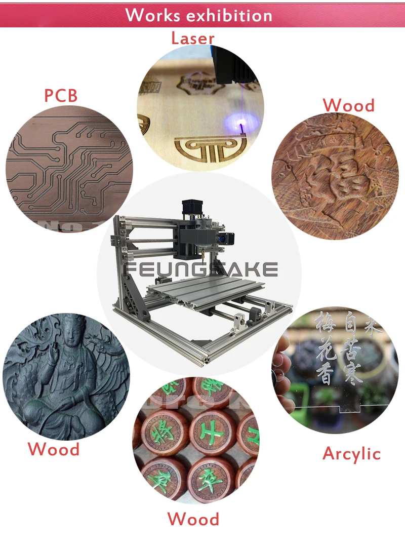 3018 фрезерный станок с ЧПУ, 3 оси diy мини-станок, Pcb ПВХ фрезерный станок, гравировальный станок по дереву, GRBL контроль+ 5500 МВт лазер