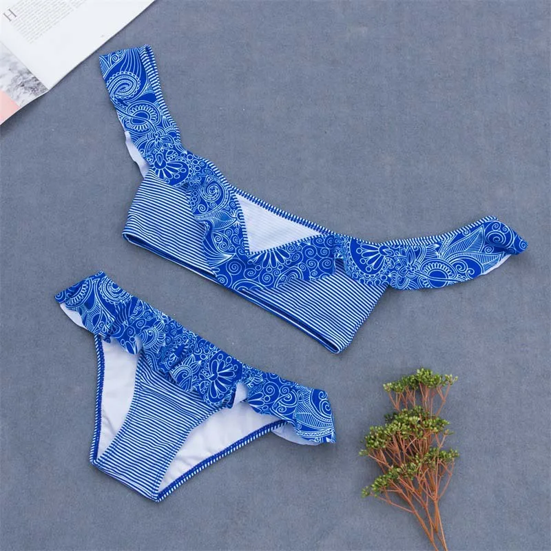 Blue Купальник в клетку яркий купальник накладки на грудь пуш ап купальник bikinis mujer купальник слитный большой размер купальник большой размер женский купальник с высокой талией бикини пуш ап купальник с арбузами - Color: Blue