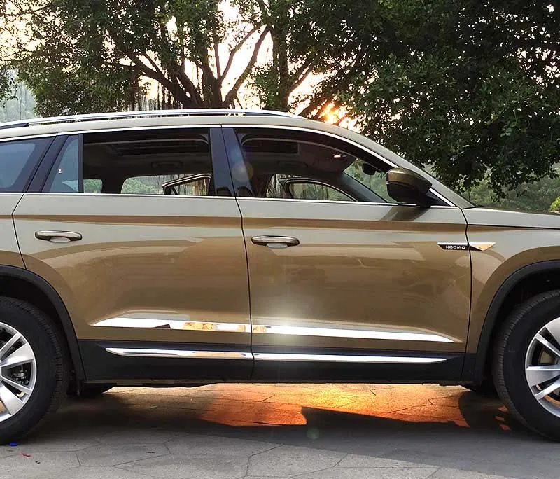 4 шт. для SKODA KODIAQ обшивка корпуса дверная панель антиколлизия полоса из нержавеющей стали отделка