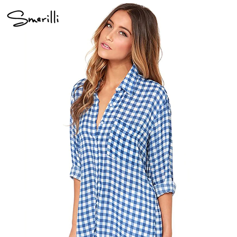 women plaid blouse 2018 autumn new casual shirt long sleeve turn-down collar Loose ladies camisa feminin |