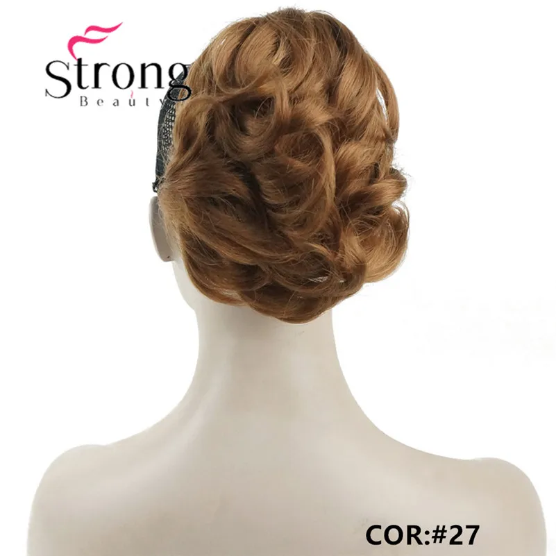 StrongBeauty короткий кудрявый зажим в Коготь Конский хвост наращивание волос синтетические волосы кусок 80 г с челюстью/коготь клип