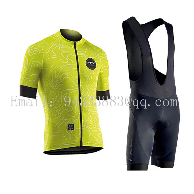 01 Northwave new style cycling set men bike jersey bib shorts roupa ciclismo summer sports bicycle equipment triathlon suit - Цвет: 01
