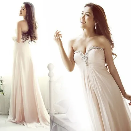 New Arrival ! Free Shipping Cheap Price 2015 Sex Beading Sweetheart Pink Blue Red Chiffon Purple Evening Dresses OL9333 | Свадьбы и
