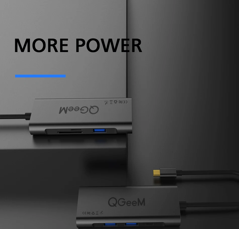 QGEEM usb-хаб USB C к HDMI RJ45 Thunderbolt 3 адаптер для MacBook samsung Galaxy S9/Note 9 huawei P20 Pro type C USB 3,0 концентратор