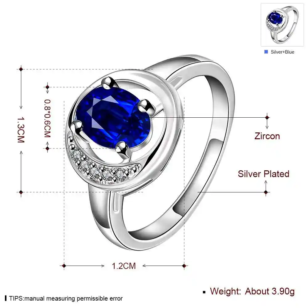 Женское Обручальное Кольцо KITEAL exo серебряное голубое золотое красное Размер 7 8