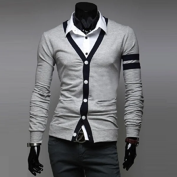 ZOGAA Brand Men Sweaters V-Neck Casual Cardigan Sweater Coat Streetwear High Quality Men Knitwear Sweater Pullover Men