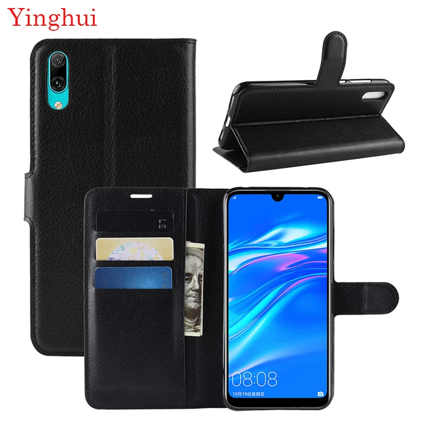 Для Huawei Y7 Prime 2019 кожаный чехол с откидной крышкой для телефона 2019/enjoy 9 подставкой