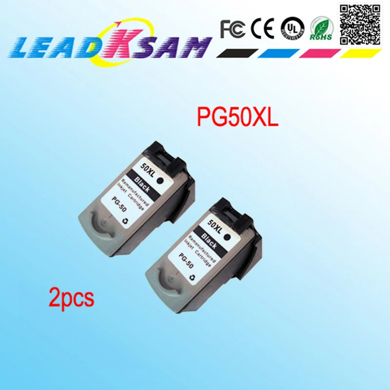 2x черные чернильные картриджи для замены Canon PG 50 Pixma MP150 MP160 MP170 MP180 IP2200